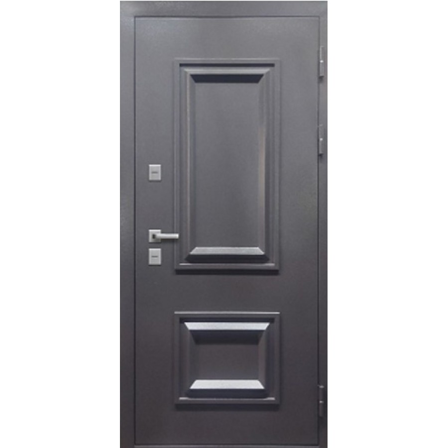 Дверь входная 11 см Протерма Багет Букле Антрацит - МДФ Велюр белый софт