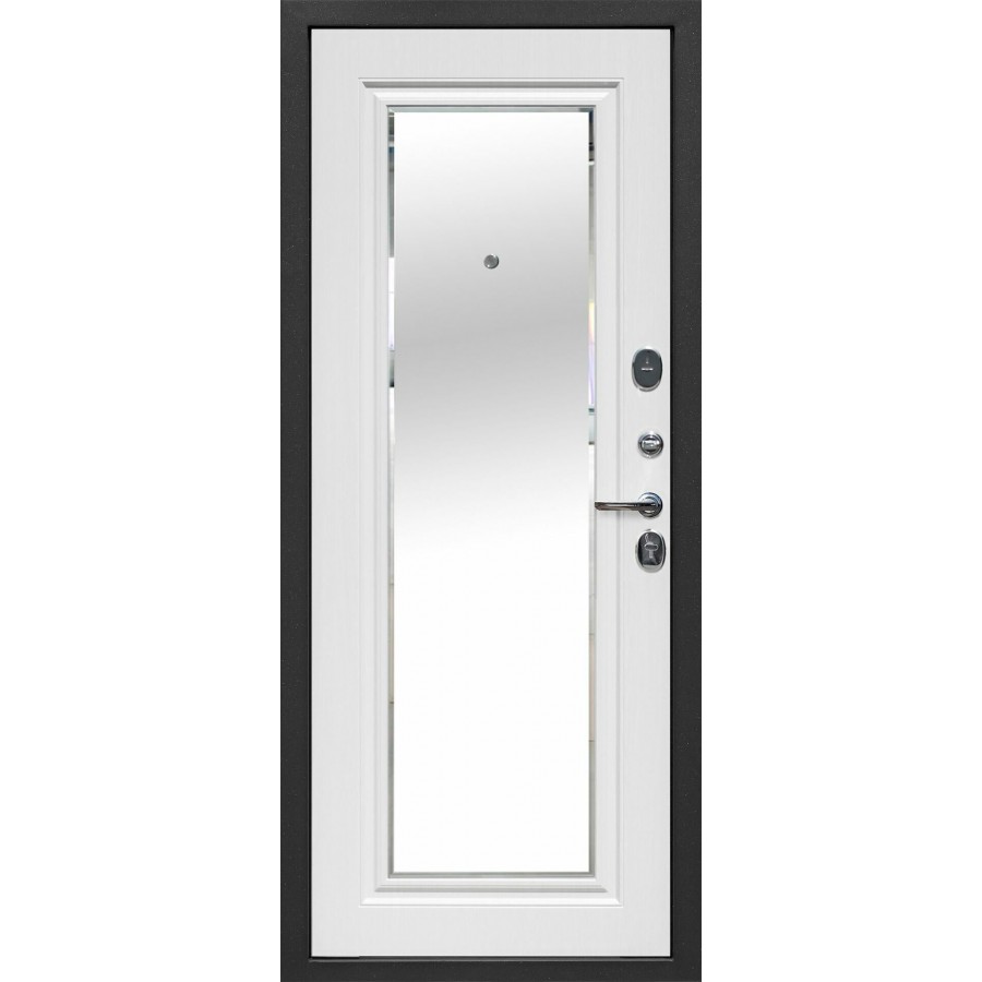 Дверь Гарда Серебро Зеркало Фацет Белый Ясень NEW 7,5 см