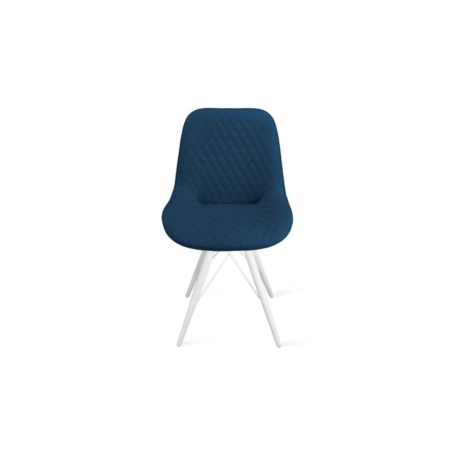 Стул «Оливер» К3 Белый матовый, Велюр Confetti Blue