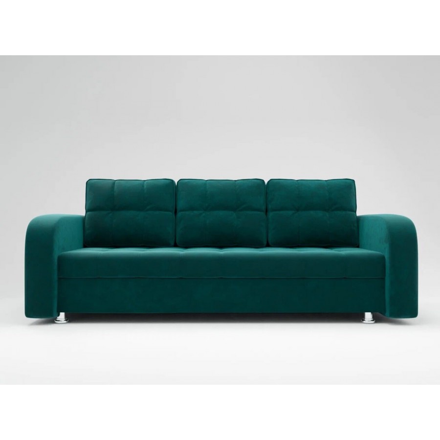 Диван «ЕВРО» с закруглёнными подлокотниками ППУ Тёмно-бирюзовый (20)