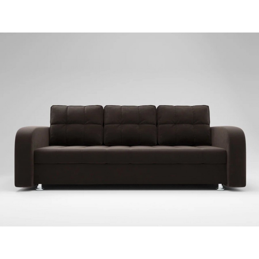 Диван «ЕВРО» с закруглёнными подлокотниками ППУ Тёмно-коричневый (24)