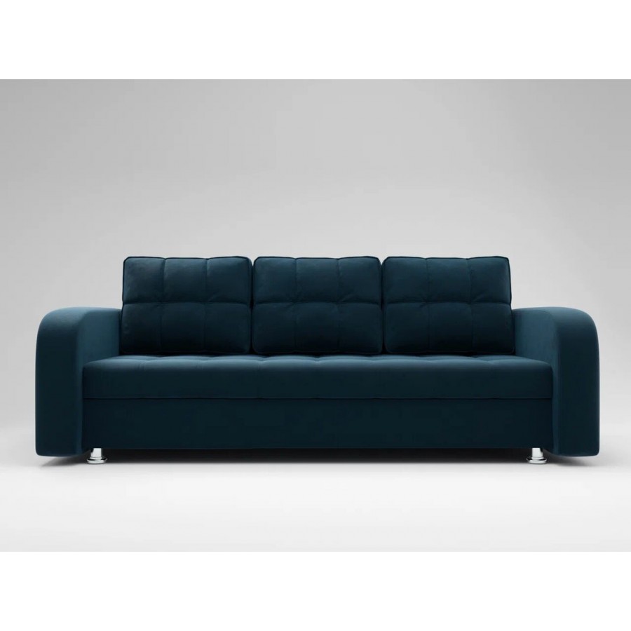 Диван «ЕВРО» с закруглёнными подлокотниками ППУ Тёмно-синий (26)