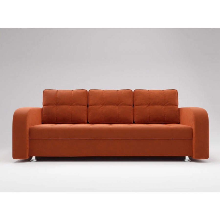 Диван «ЕВРО» с закруглёнными подлокотниками ППУ Оранжевый (27)