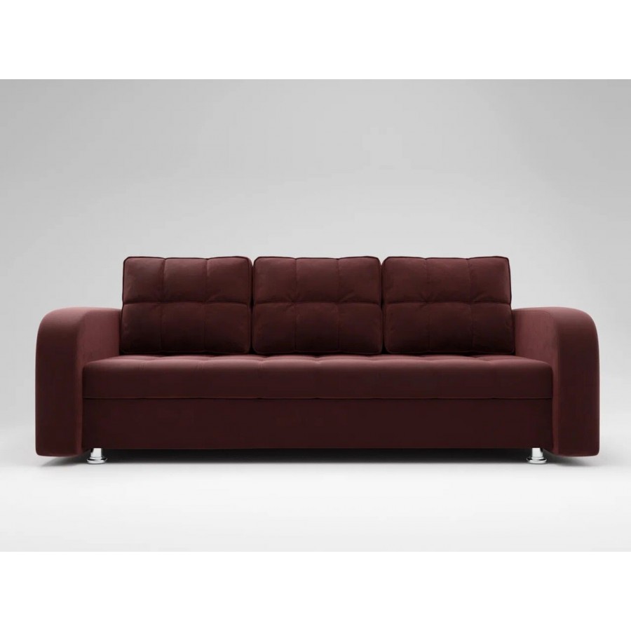 Диван «ЕВРО» с закруглёнными подлокотниками ППУ Темный бордо (29)