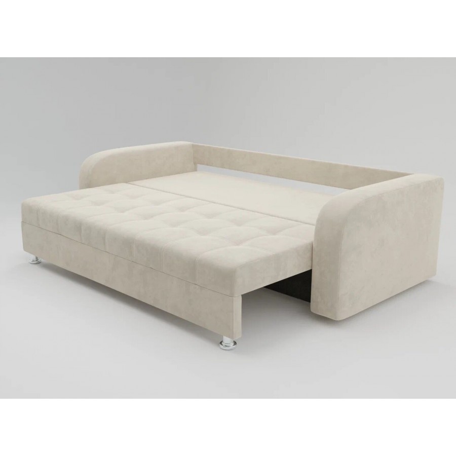 Диван «ЕВРО» с закруглёнными подлокотниками ППУ Светлый крем (01)