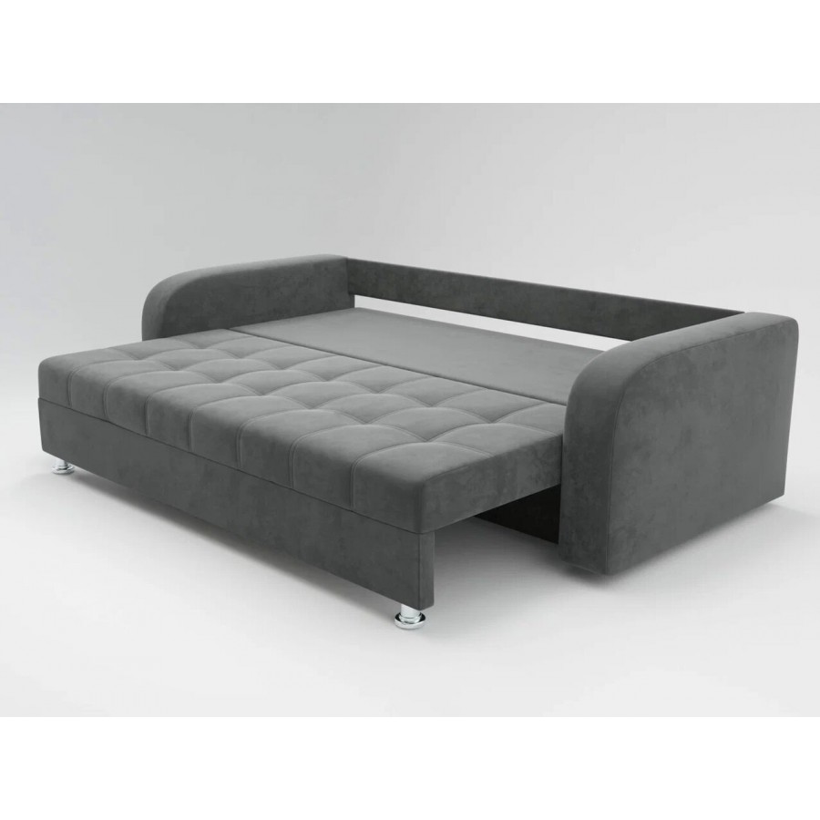 Диван «ЕВРО» с закруглёнными подлокотниками ППУ Тёмно-серый (32)