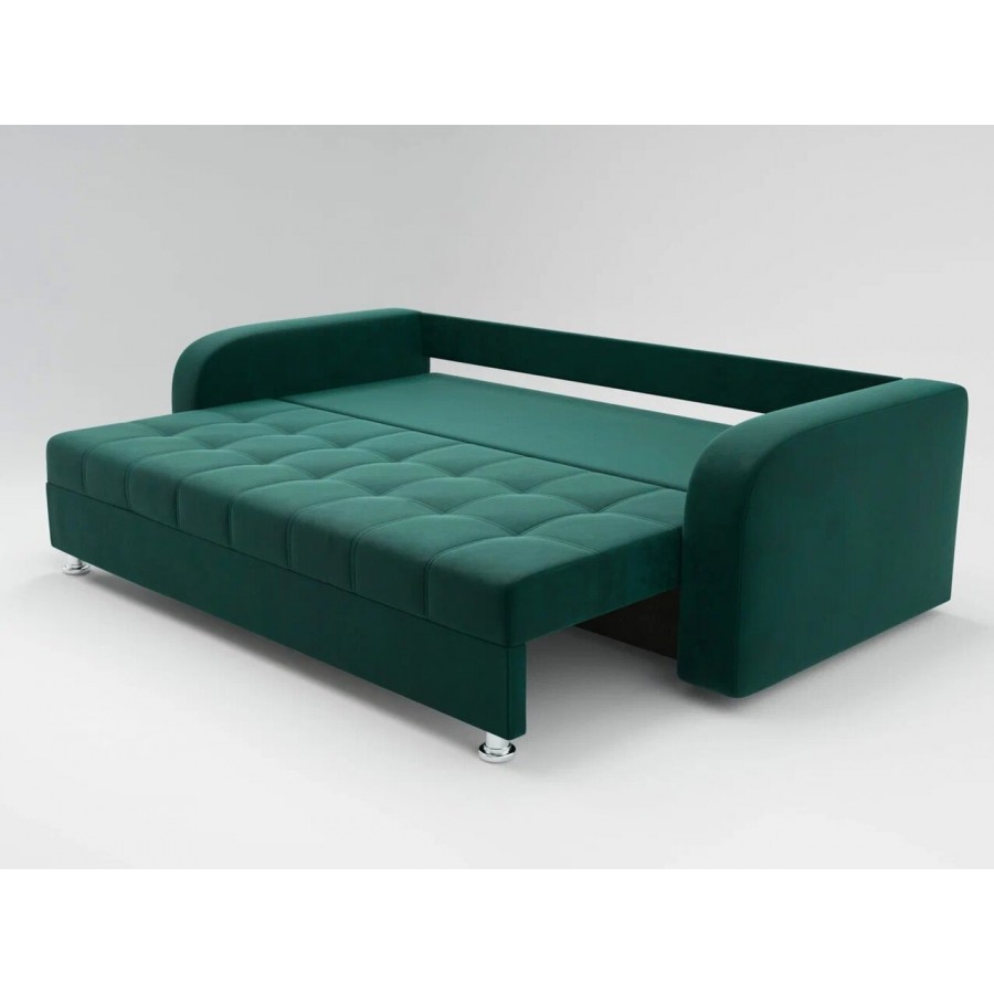 Диван «ЕВРО» с закруглёнными подлокотниками ППУ Тёмно-зелёный (33)