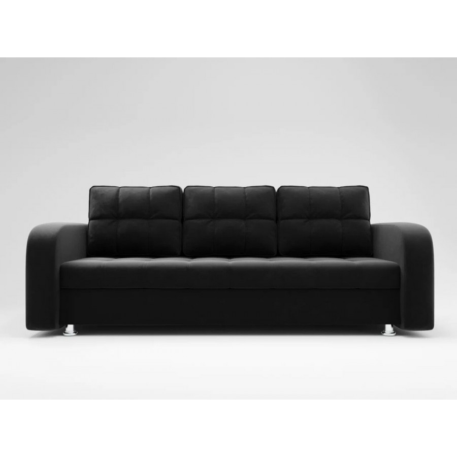 Диван «ЕВРО» с закруглёнными подлокотниками НПБ Чёрный (34)