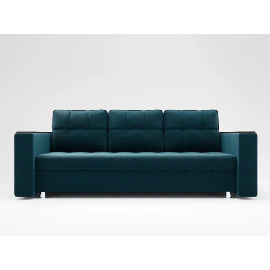 Диван «ЕВРО» с накладками на подлокотниках из МДФ ППУ Синий