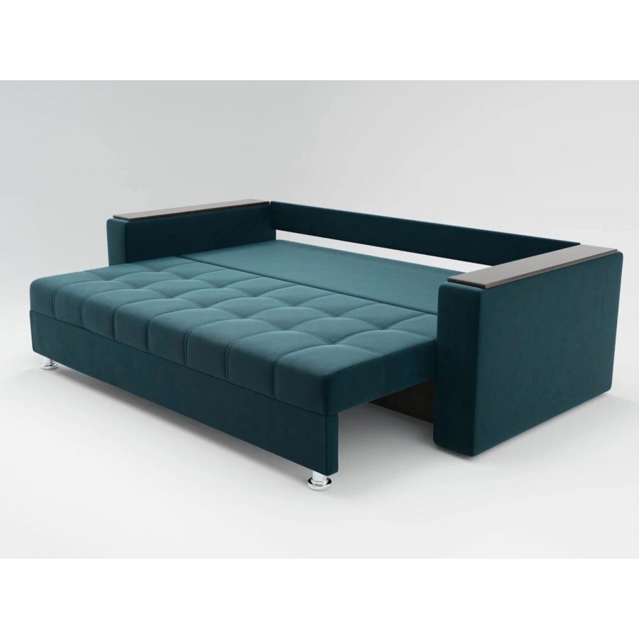 Диван «ЕВРО» с накладками на подлокотниках из МДФ ППУ Синий