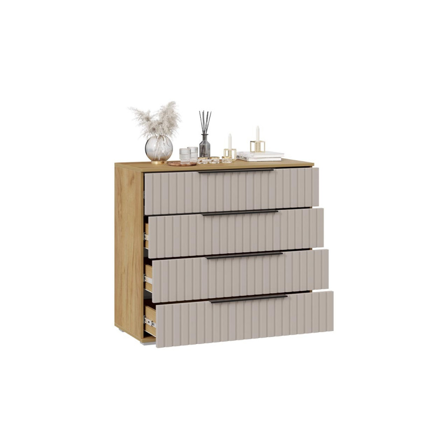 Комод «Хилтон» - 402.010.000 Дуб Крафт золотой, Мокко матовый