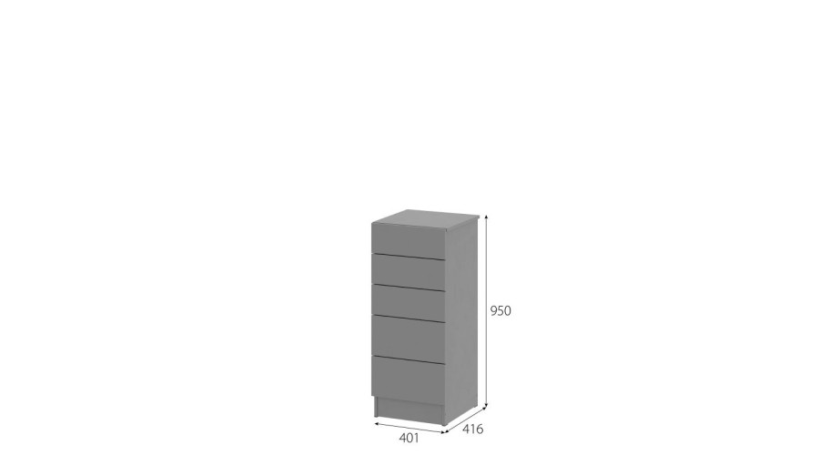 Комод "Энни" 400 Графит cерый