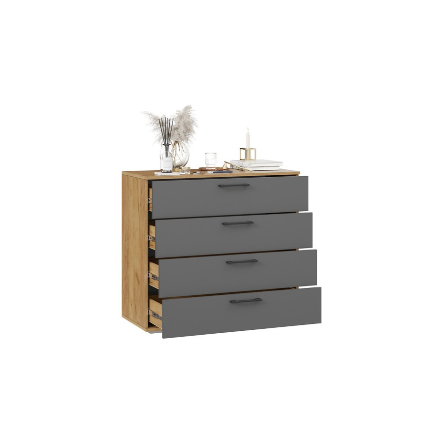 Комод «Нео» - 502.000.000 Дуб Крафт золотой, Серый графит