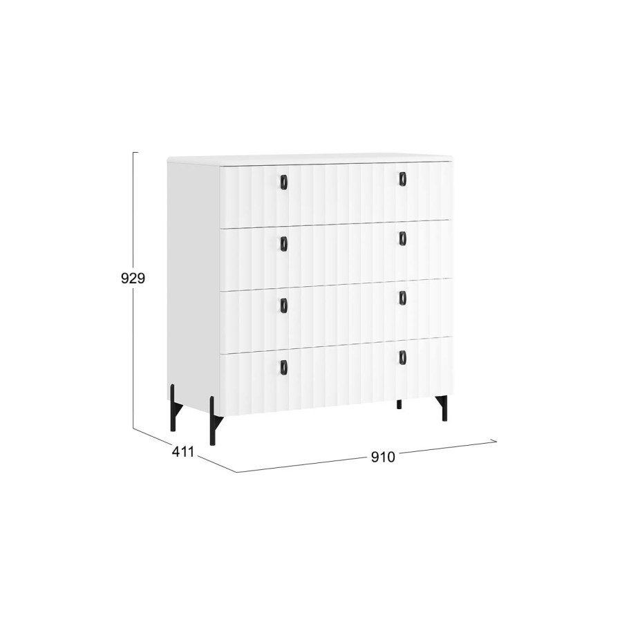 Комод «Тиффани» - 407.003.000 Белый Жемчуг, Белый софт