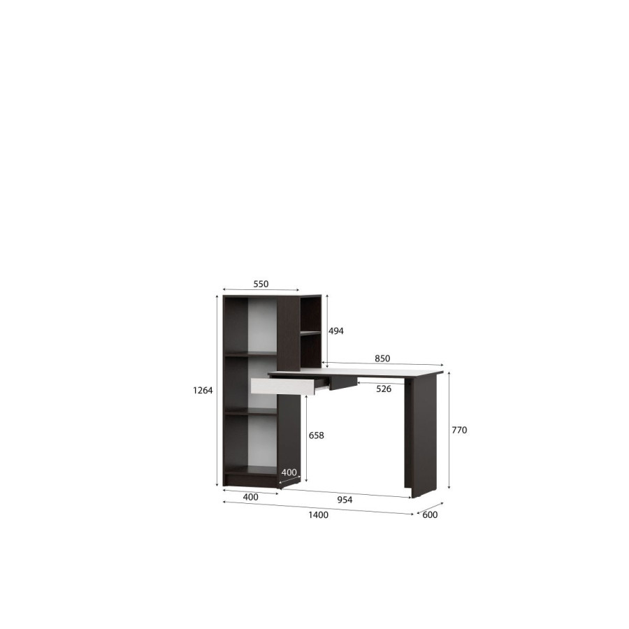 Стол письменный "Виста 1" Дуб Венге, Анкор светлый