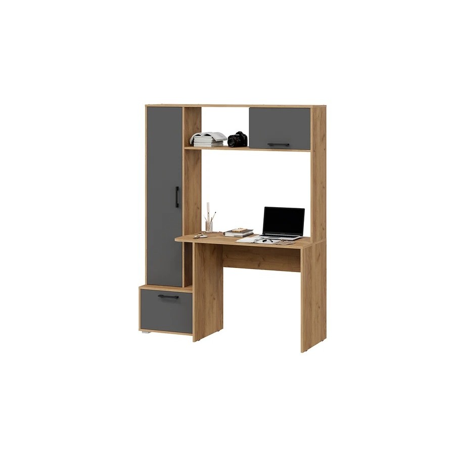 Стол письменный тип 15 Дуб Крафт золотой, Графит Серый