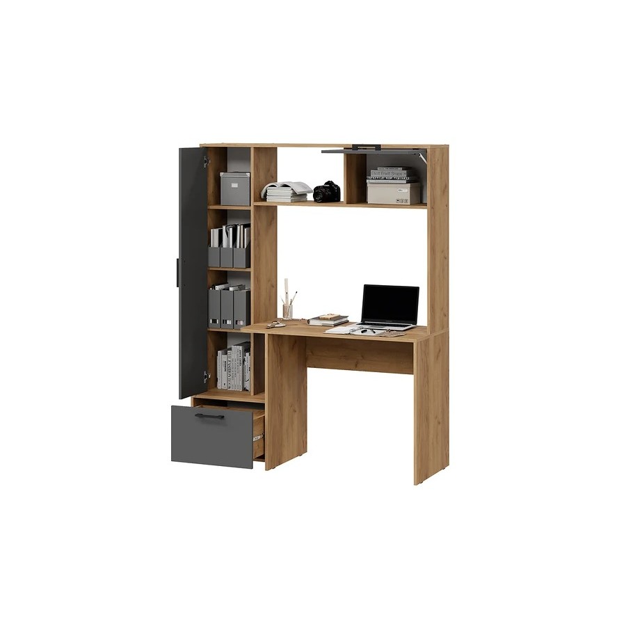 Стол письменный тип 15 Дуб Крафт золотой, Графит Серый