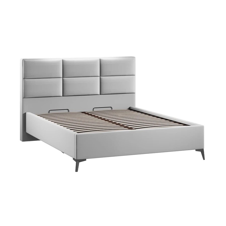 Кровать с ПМ «Делана» (с подъемным механизмом) Велюр Confetti Silver 160 см