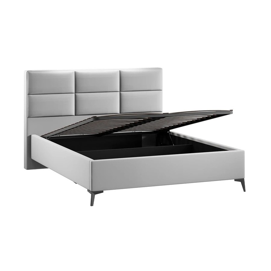 Кровать с ПМ «Делана» (с подъемным механизмом) Велюр Confetti Silver 160 см