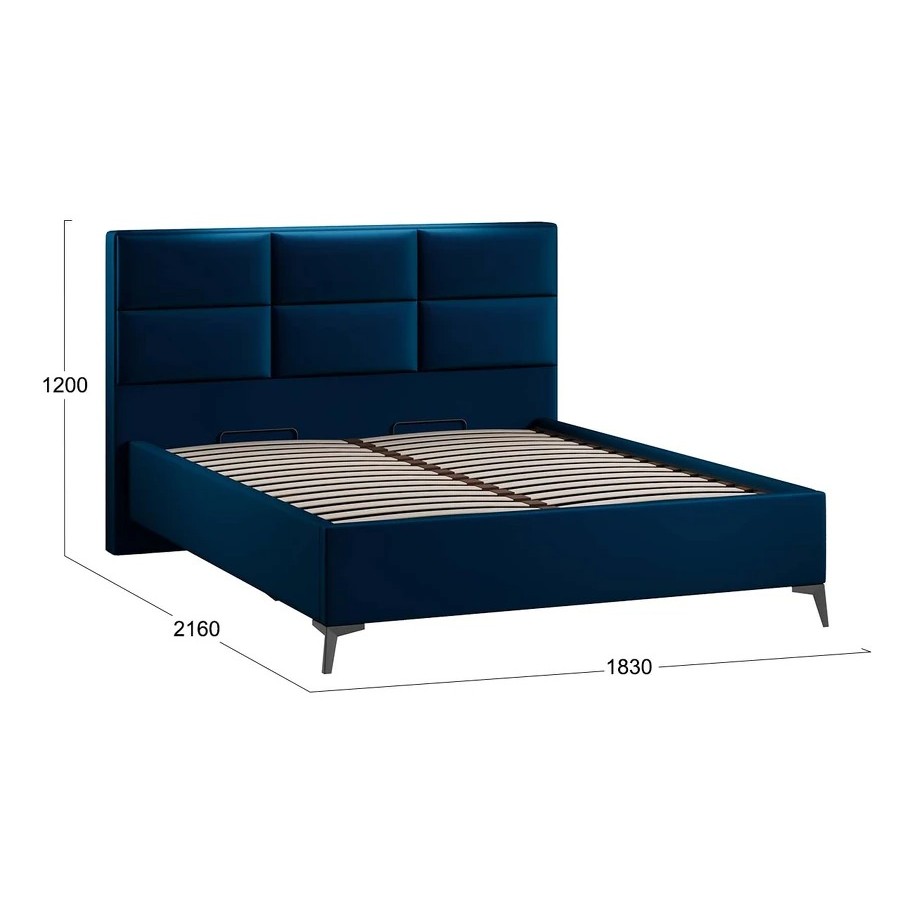 Кровать с ПМ «Делана» (с подъемным механизмом) Велюр Confetti Blue 160 см