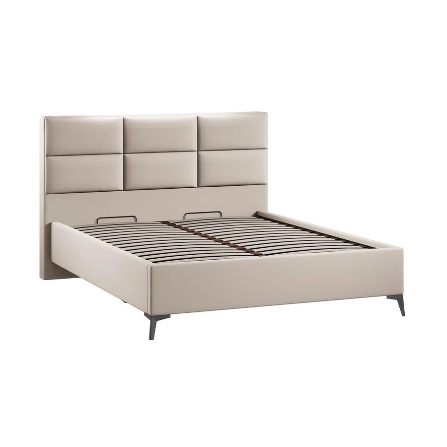 Кровать с ПМ «Делана» (с подъемным механизмом) Велюр Confetti Cream 160 см