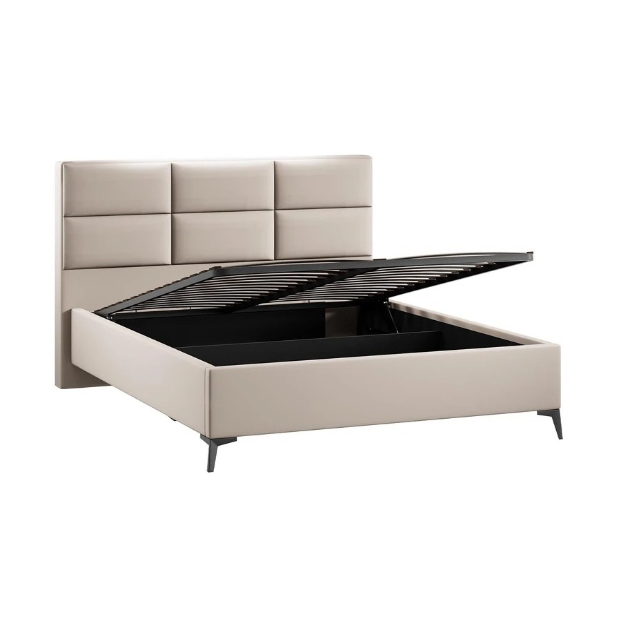 Кровать с ПМ «Делана» (с подъемным механизмом) Велюр Confetti Cream 160 см