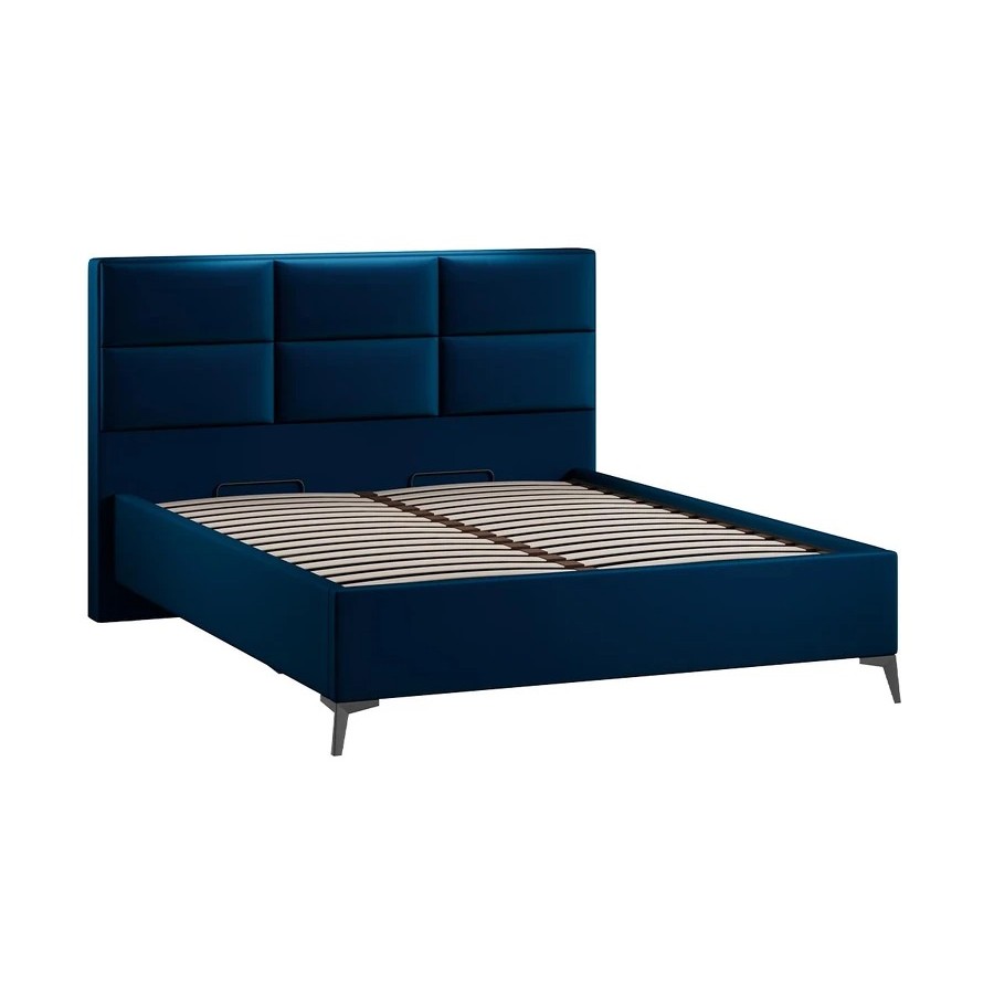 Кровать с ПМ «Делана» (с подъемным механизмом) Велюр Confetti Blue 160 см