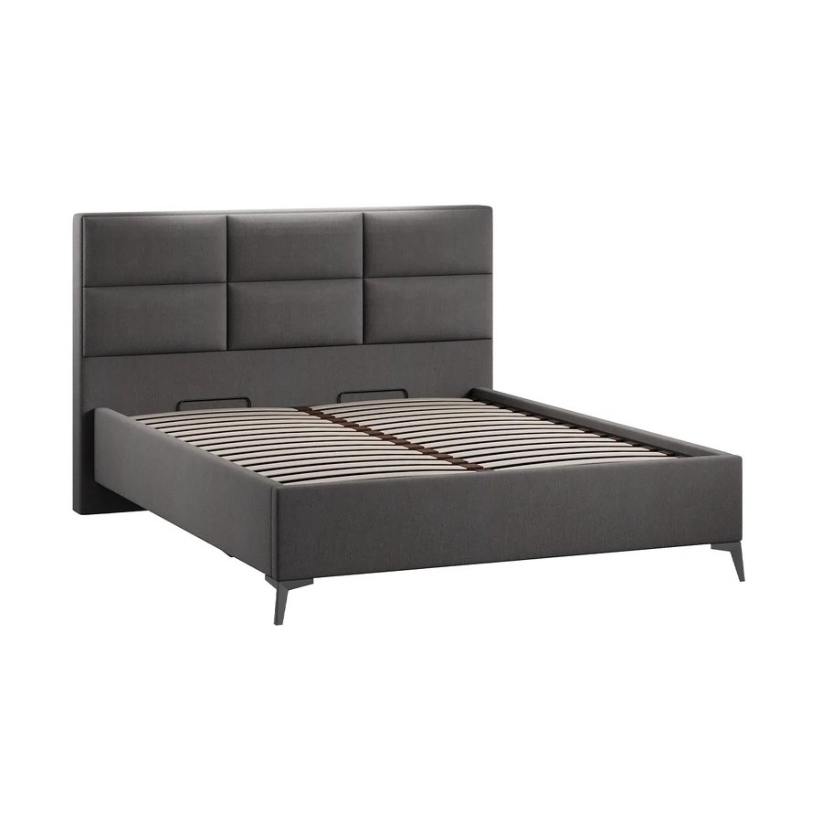 Кровать с ПМ «Делана» (с подъемным механизмом) Велюр Графит 160 см