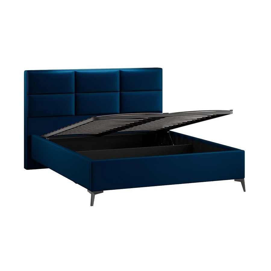 Кровать с ПМ «Делана» (с подъемным механизмом) Велюр Confetti Blue 160 см