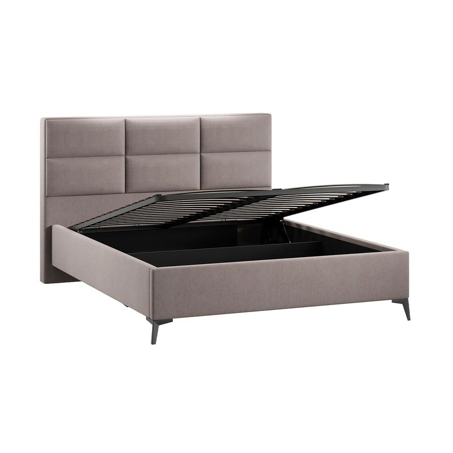 Кровать с ПМ «Делана» (с подъемным механизмом) Велюр Мокко темный 160 см