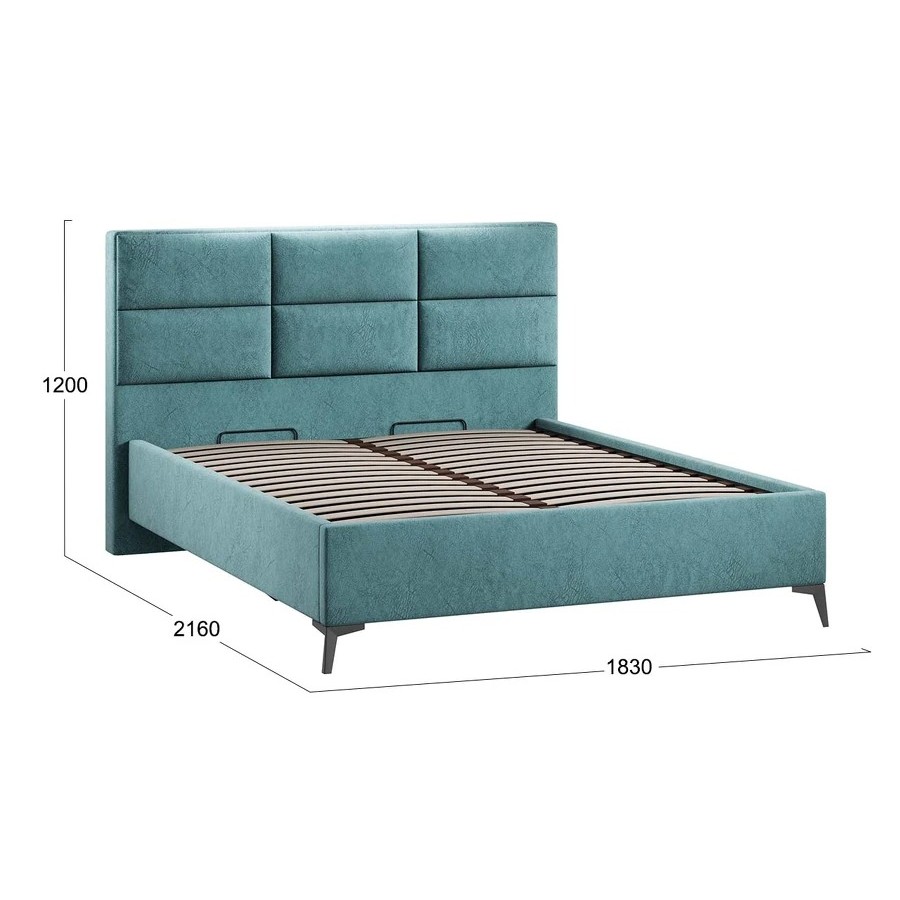 Кровать с ПМ «Делана» (с подъемным механизмом) Микровелюр Wellmart Indigo 160 см