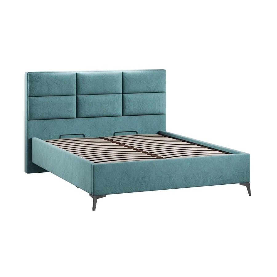 Кровать с ПМ «Делана» (с подъемным механизмом) Микровелюр Wellmart Indigo 160 см