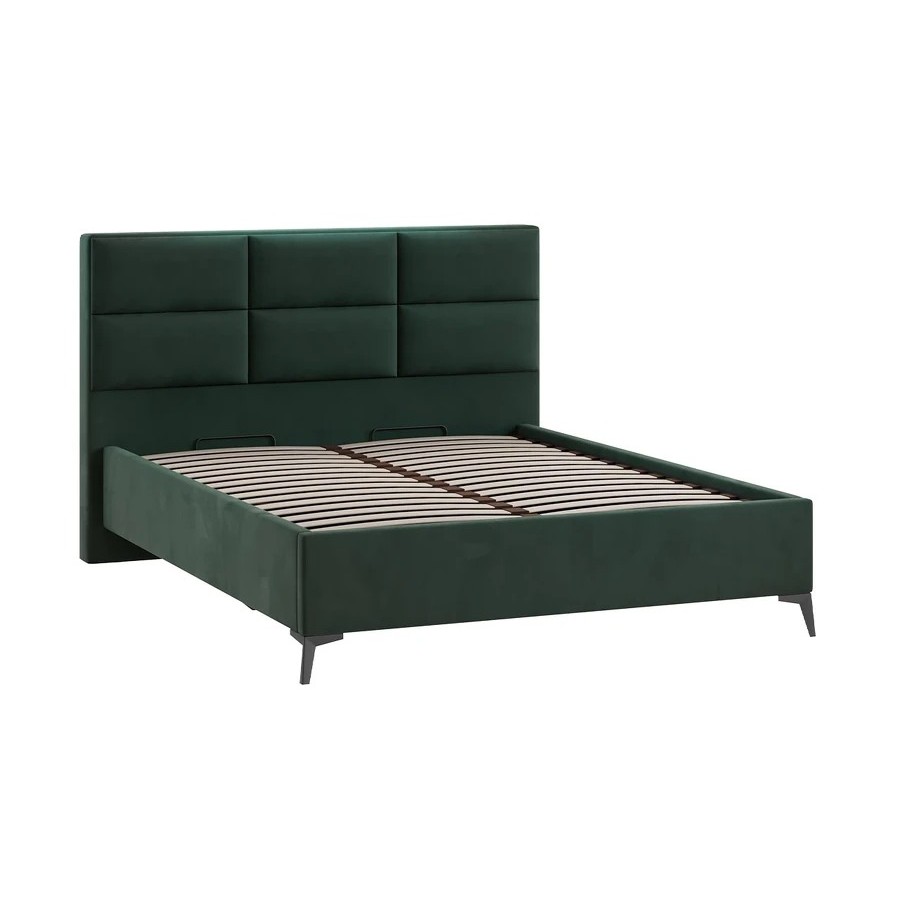 Кровать с ПМ «Делана» (с подъемным механизмом) Велюр Confetti Deep forest 160 см