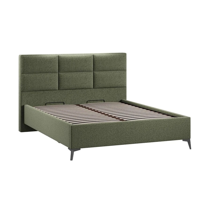 Кровать с ПМ «Делана» (с подъемным механизмом) Микровелюр Jercy Deep Green 160 см