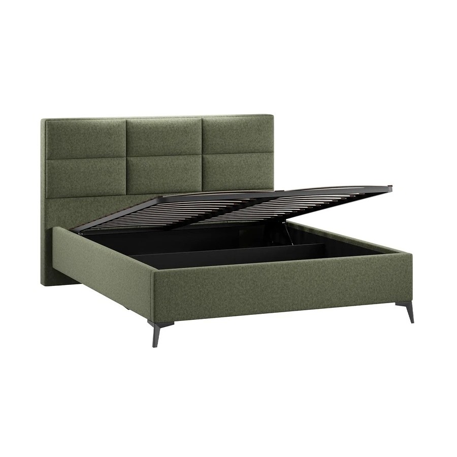Кровать с ПМ «Делана» (с подъемным механизмом) Микровелюр Jercy Deep Green 160 см