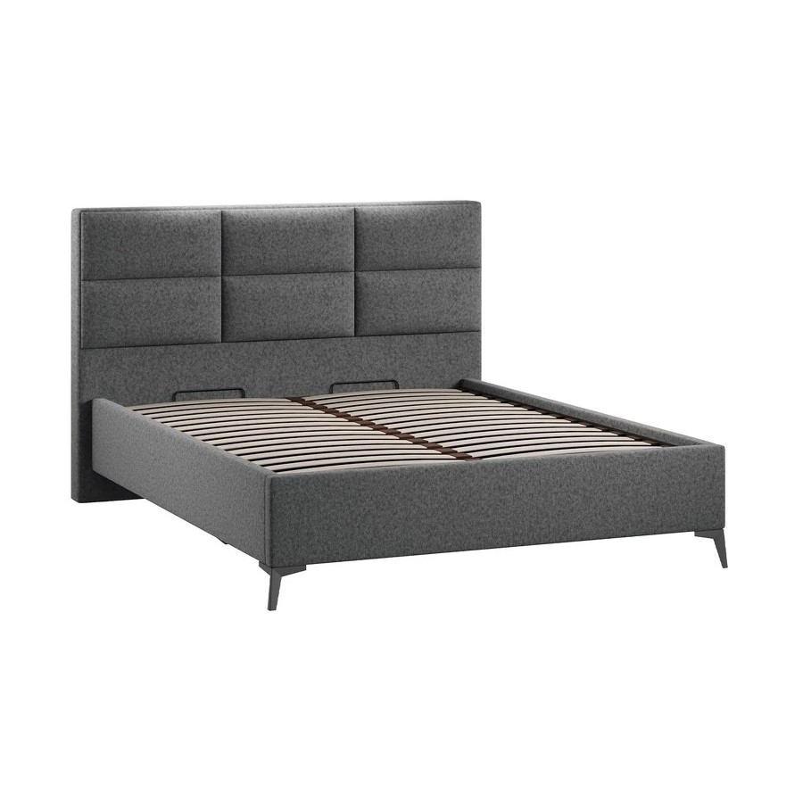 Кровать с ПМ «Делана» (с подъемным механизмом) Микровелюр Jercy Graphite 160 см