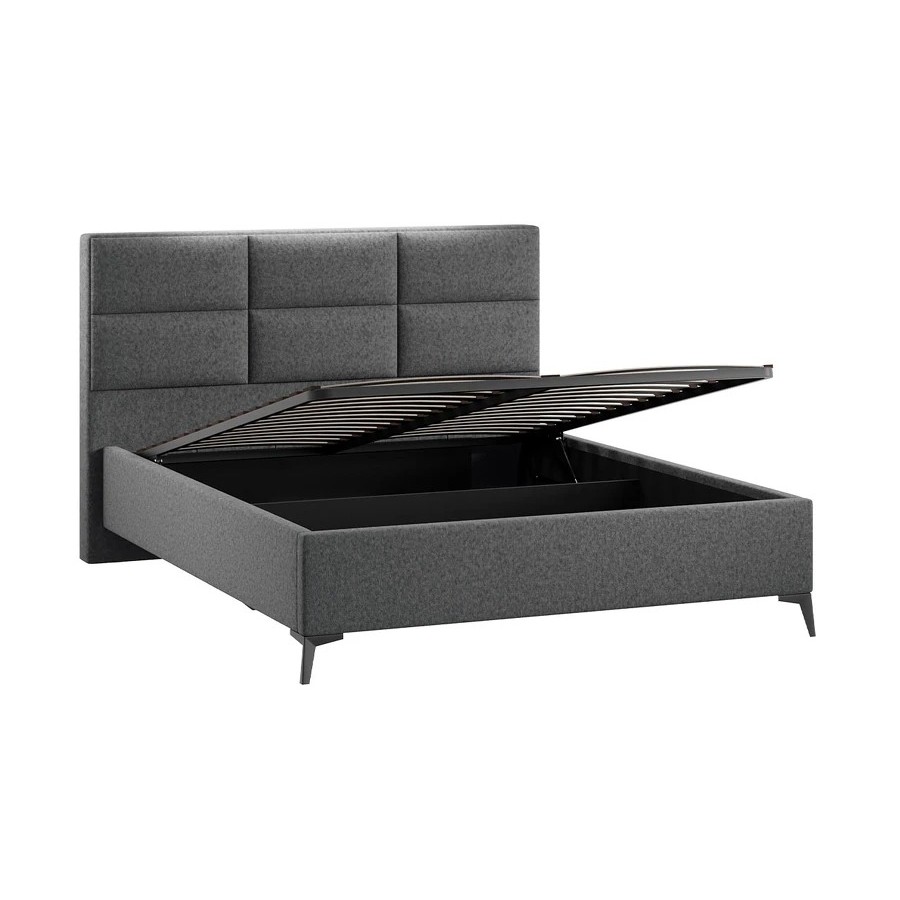 Кровать с ПМ «Делана» (с подъемным механизмом) Микровелюр Jercy Graphite 160 см