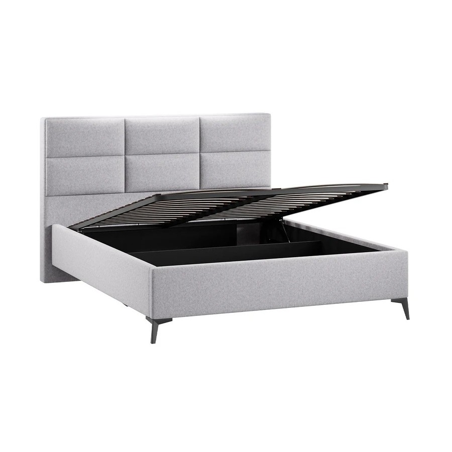 Кровать с ПМ «Делана» (с подъемным механизмом) Микровелюр Jercy Silver 160 см