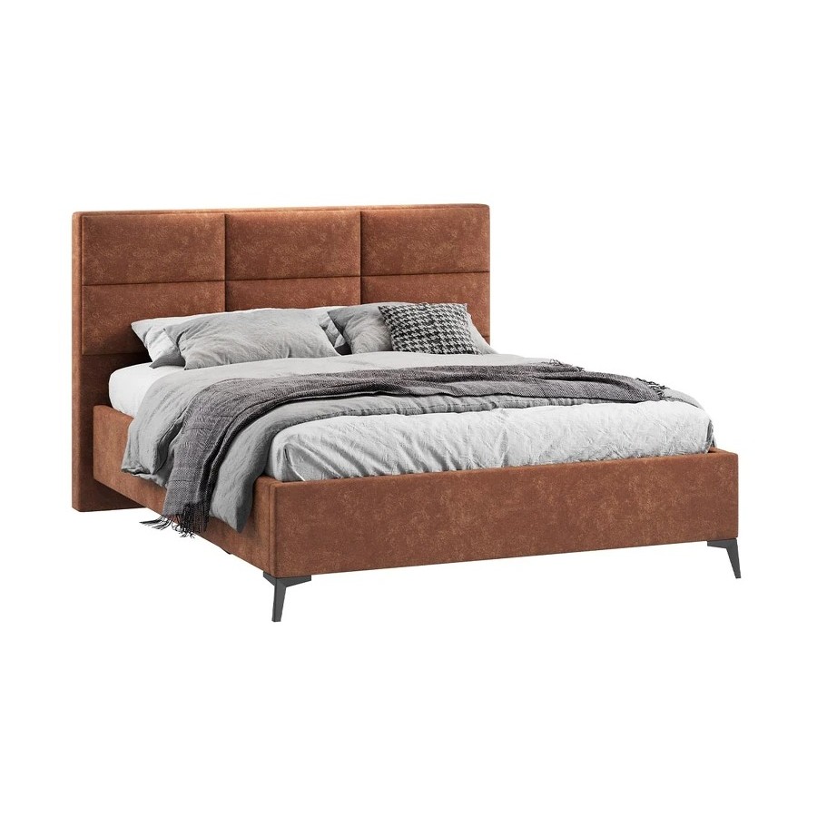 Кровать с ПМ «Делана» (с подъемным механизмом) Велюр Brut Terracot 13 160 см