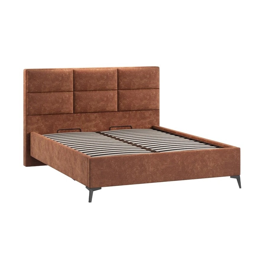 Кровать с ПМ «Делана» (с подъемным механизмом) Велюр Brut Terracot 13 160 см