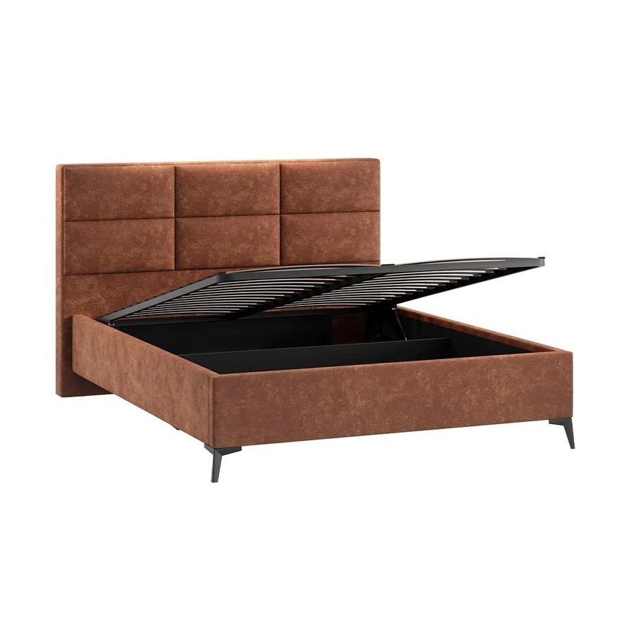 Кровать с ПМ «Делана» (с подъемным механизмом) Велюр Brut Terracot 13 160 см