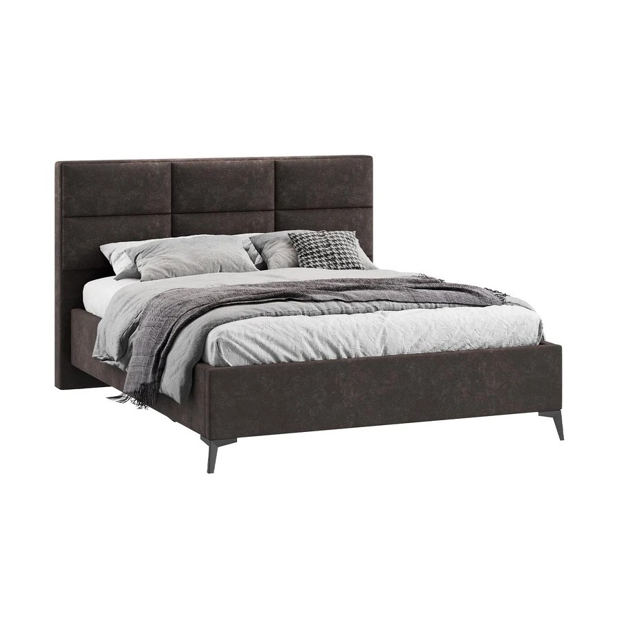 Кровать с ПМ «Делана» (с подъемным механизмом) Велюр Brut Chocolate 17 160 см