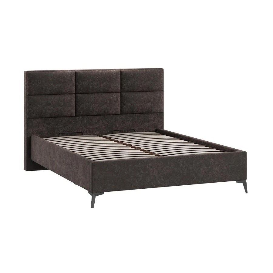 Кровать с ПМ «Делана» (с подъемным механизмом) Велюр Brut Chocolate 17 160 см