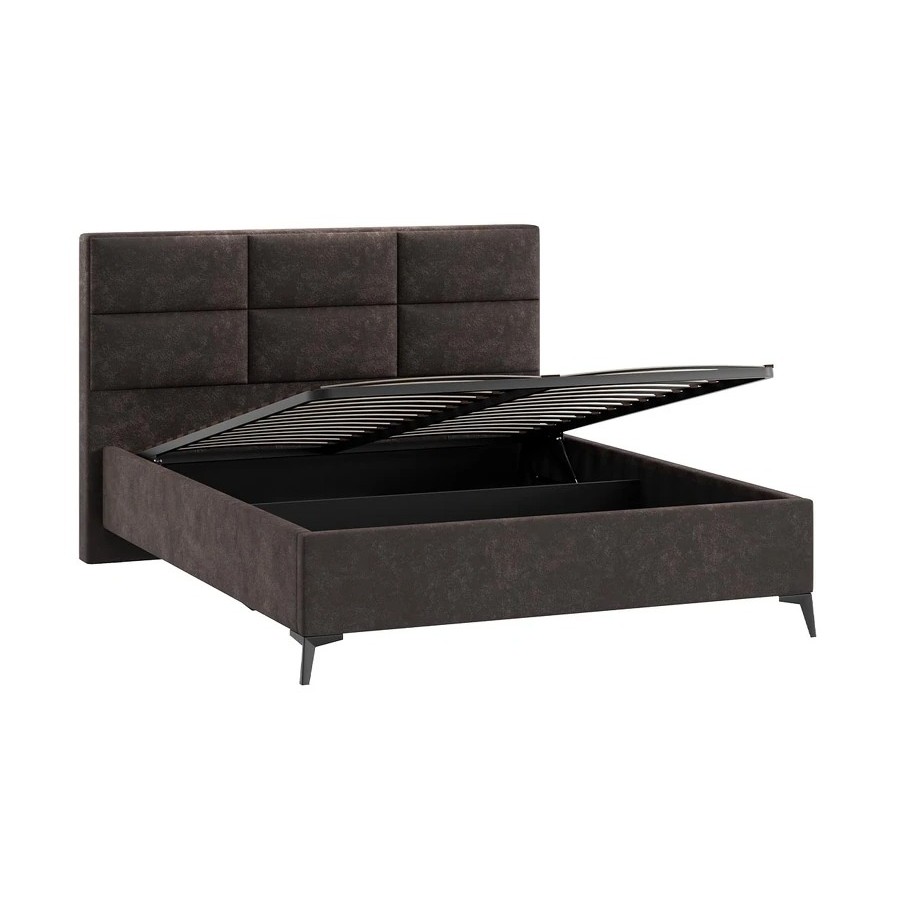 Кровать с ПМ «Делана» (с подъемным механизмом) Велюр Brut Chocolate 17 160 см