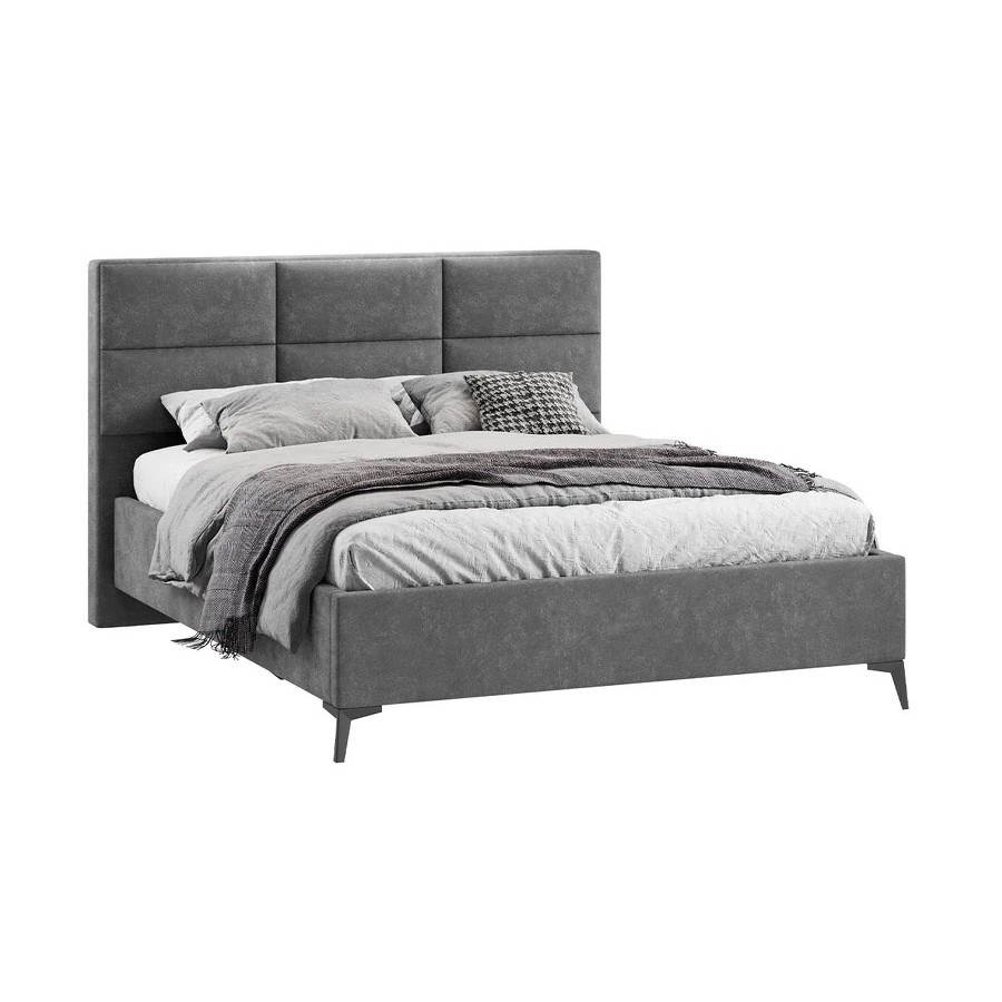 Кровать с ПМ «Делана» (с подъемным механизмом) Велюр Brut Grey 16 160 см