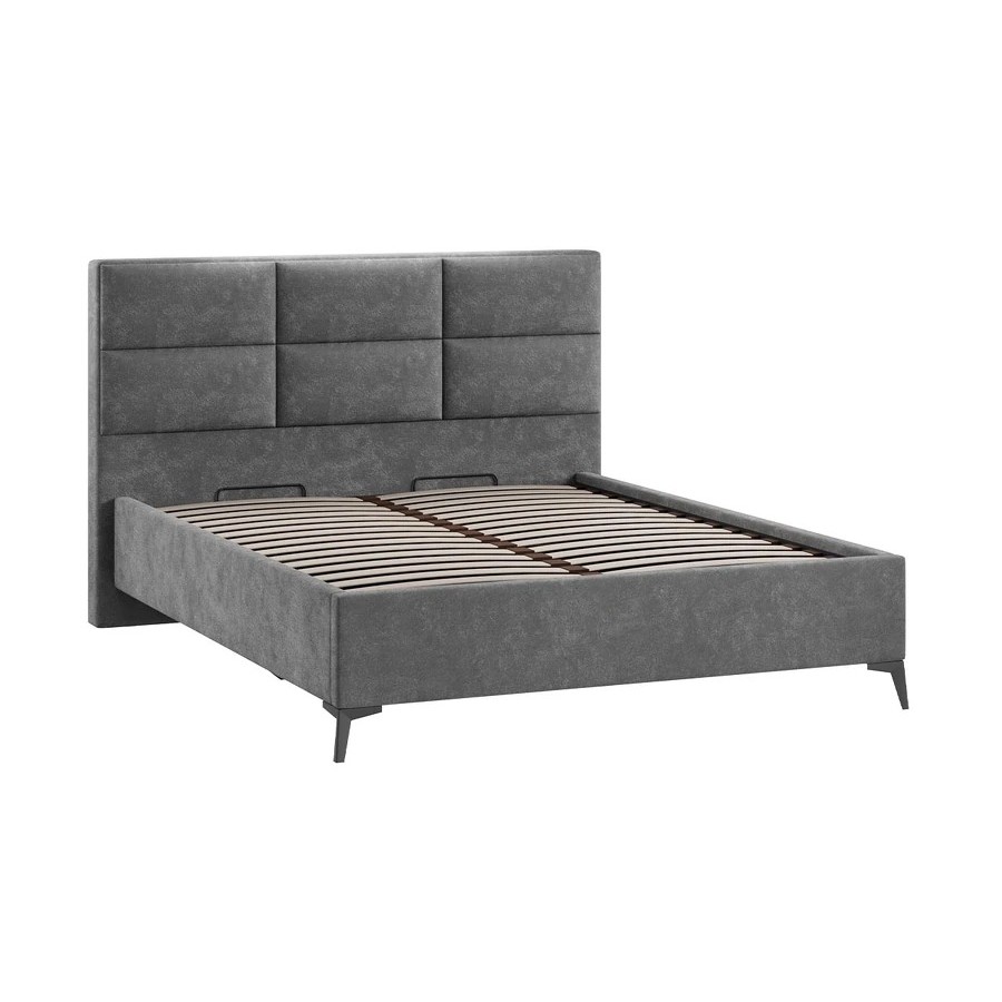 Кровать с ПМ «Делана» (с подъемным механизмом) Велюр Brut Grey 16 160 см