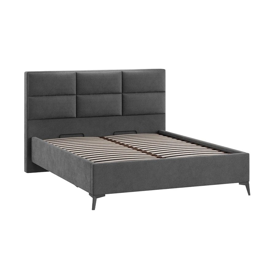 Кровать с ПМ «Делана» (с подъемным механизмом) Микрошенилл Relax Graphite 160 см