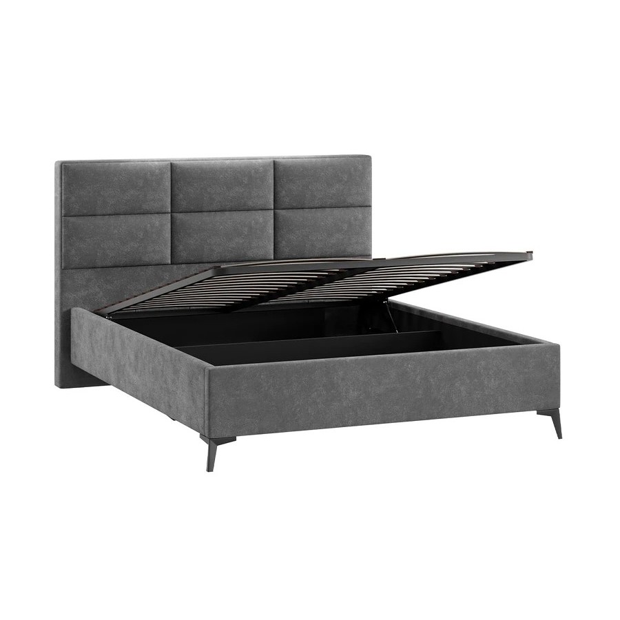 Кровать с ПМ «Делана» (с подъемным механизмом) Велюр Brut Grey 16 160 см