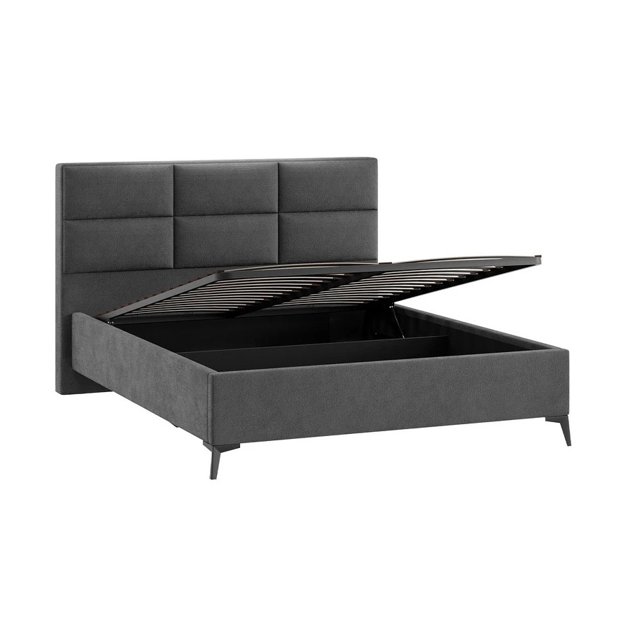 Кровать с ПМ «Делана» (с подъемным механизмом) Микрошенилл Relax Graphite 160 см