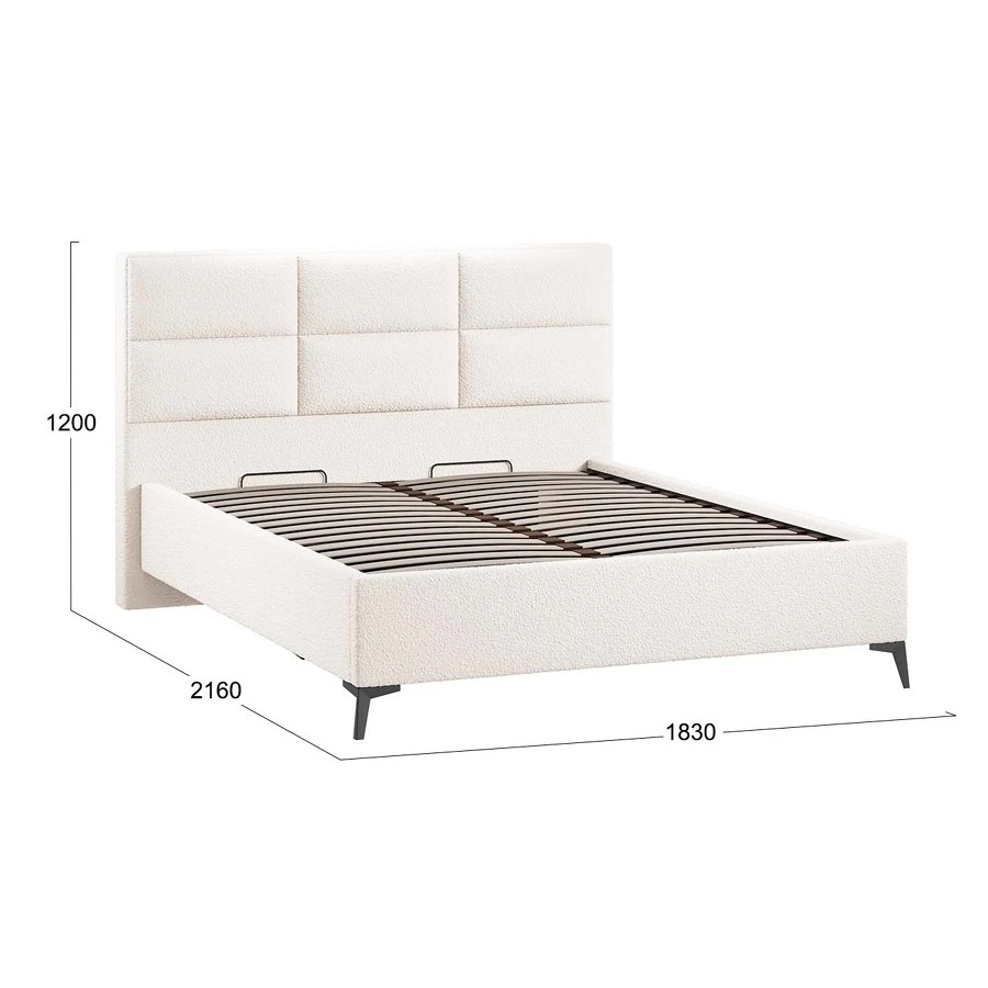 Кровать с ПМ «Делана» (с подъемным механизмом) Экомех Barni Milk 160 см